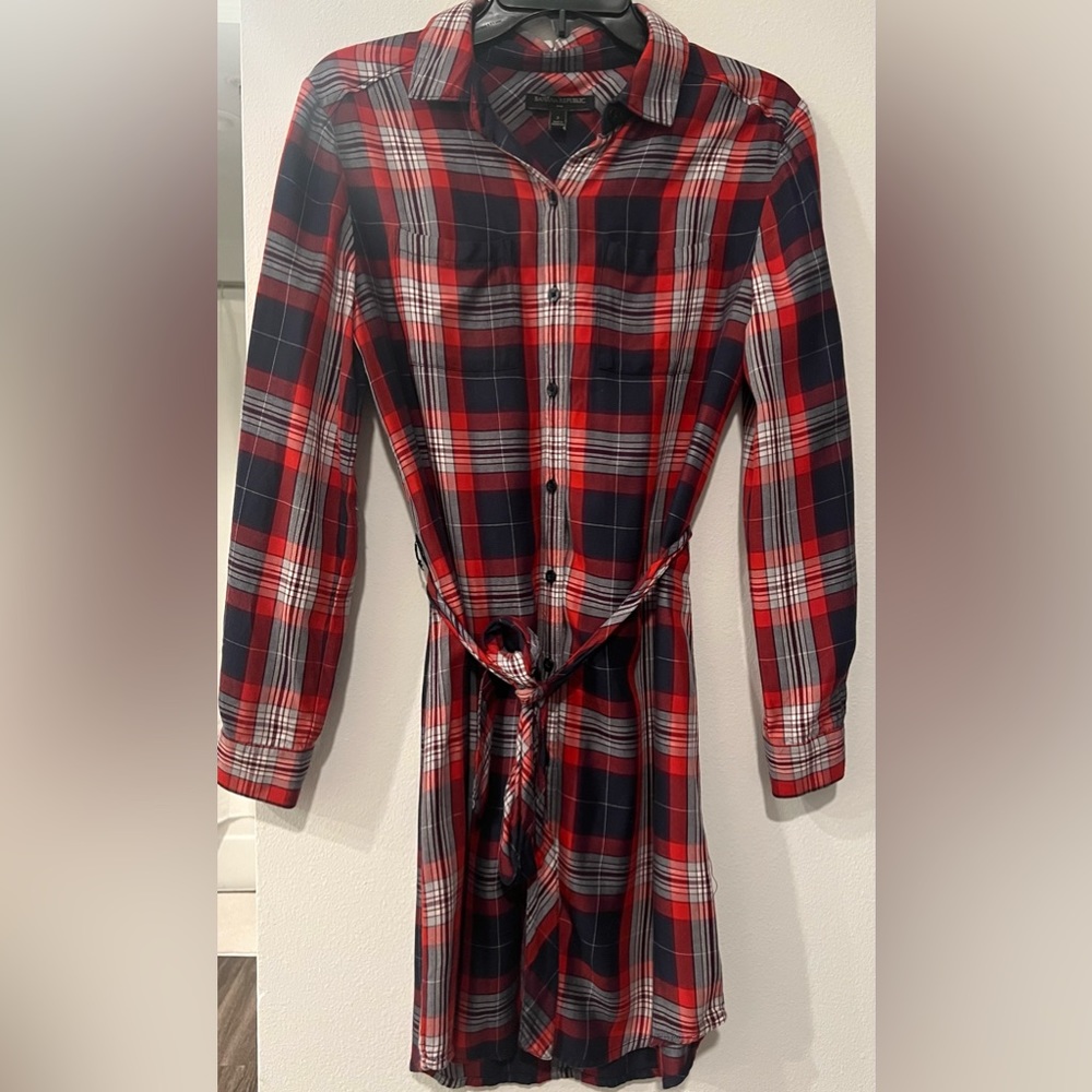 Plaid red dress
